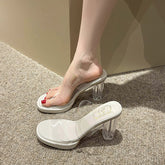 Tacones altos transparentes estilo francés de hada para mujer